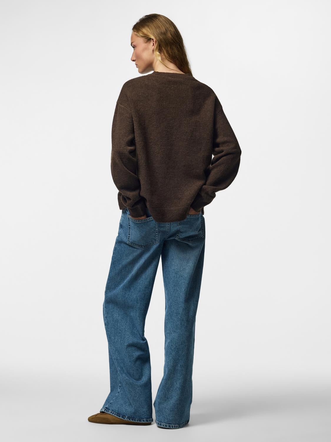 PCSALLY Knitted Top - Hot Fudge - VERO MODA & VILA Bergvik